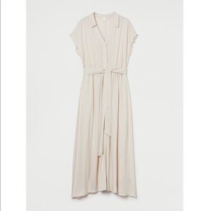 H&M beige shirt midi dress